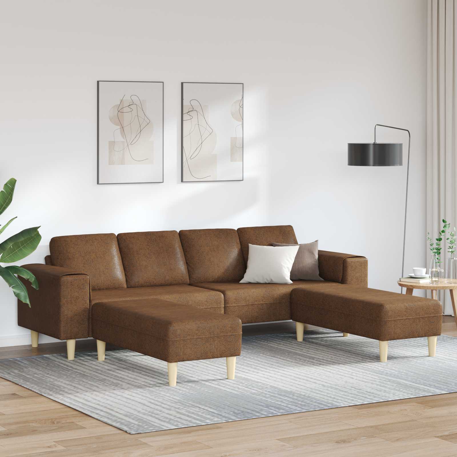 Wohnzimmer Couch 3 stk. Braun