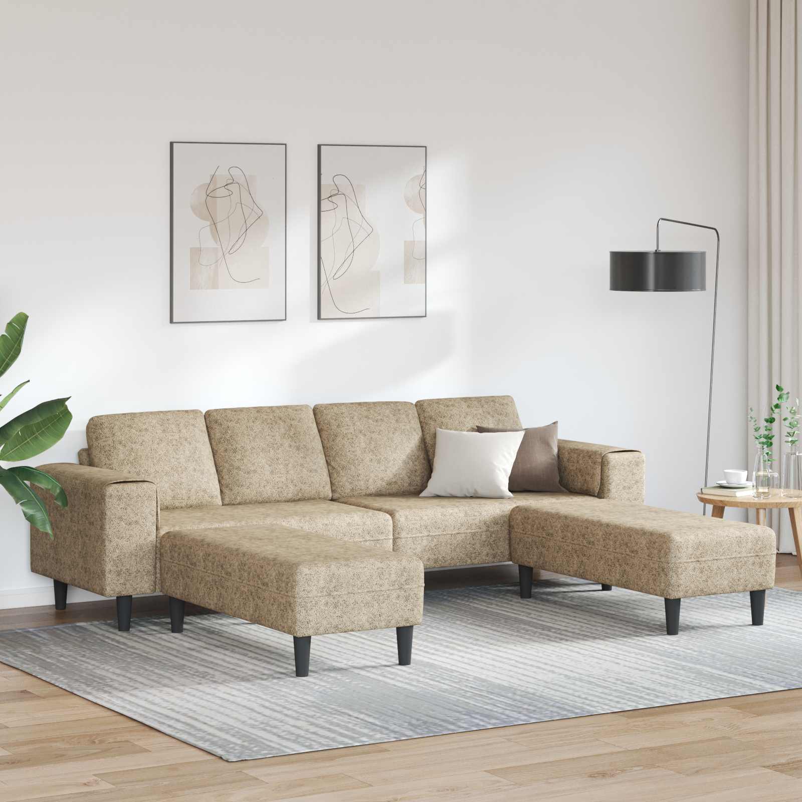 Wohnzimmer Couch 3 stk. Hellgrau