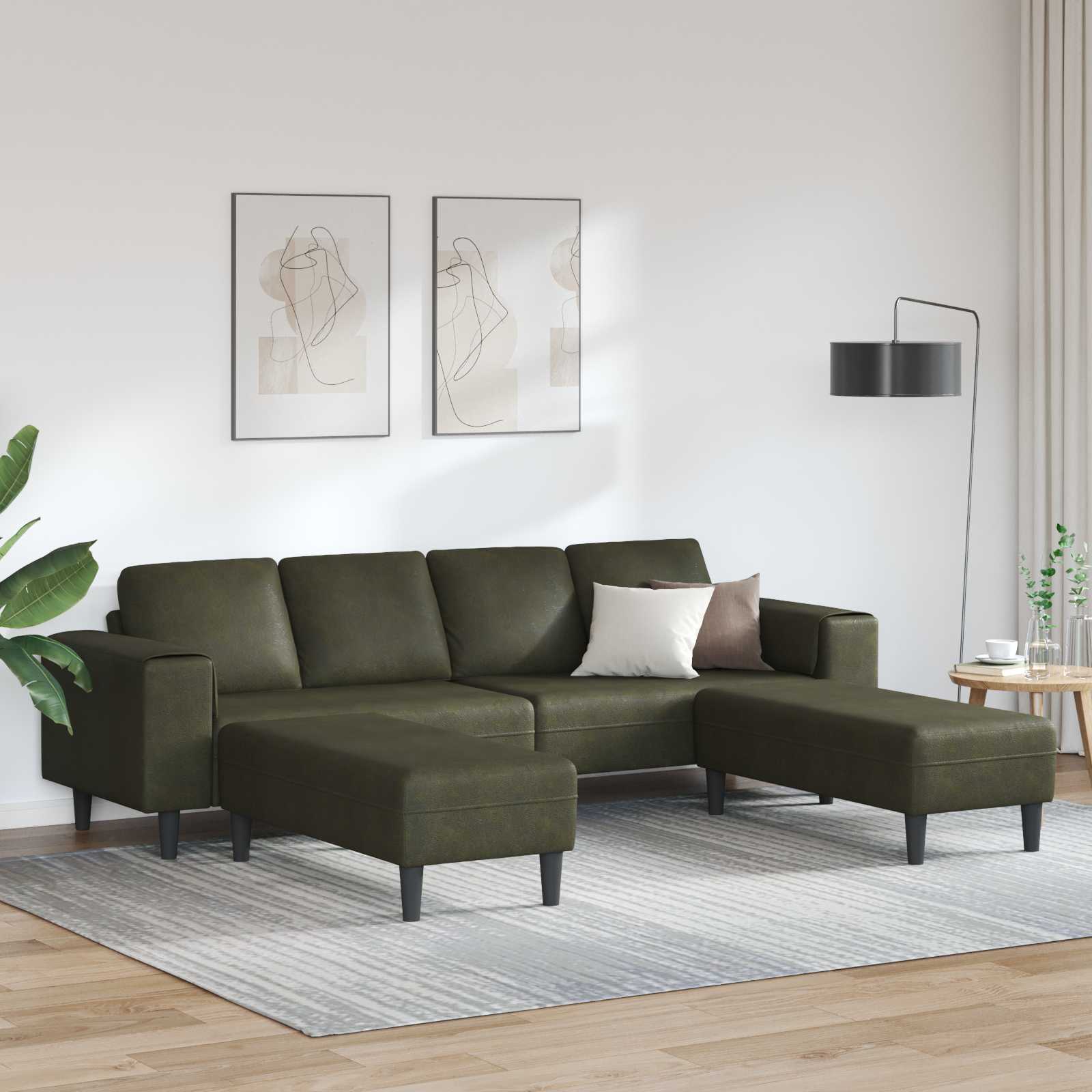 Wohnzimmer Couch 3 stk. Olivegrün
