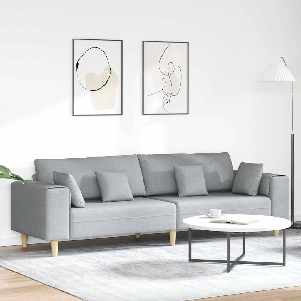 Sofa Hellgrau 250 x 77 x 76 cm Stoff
