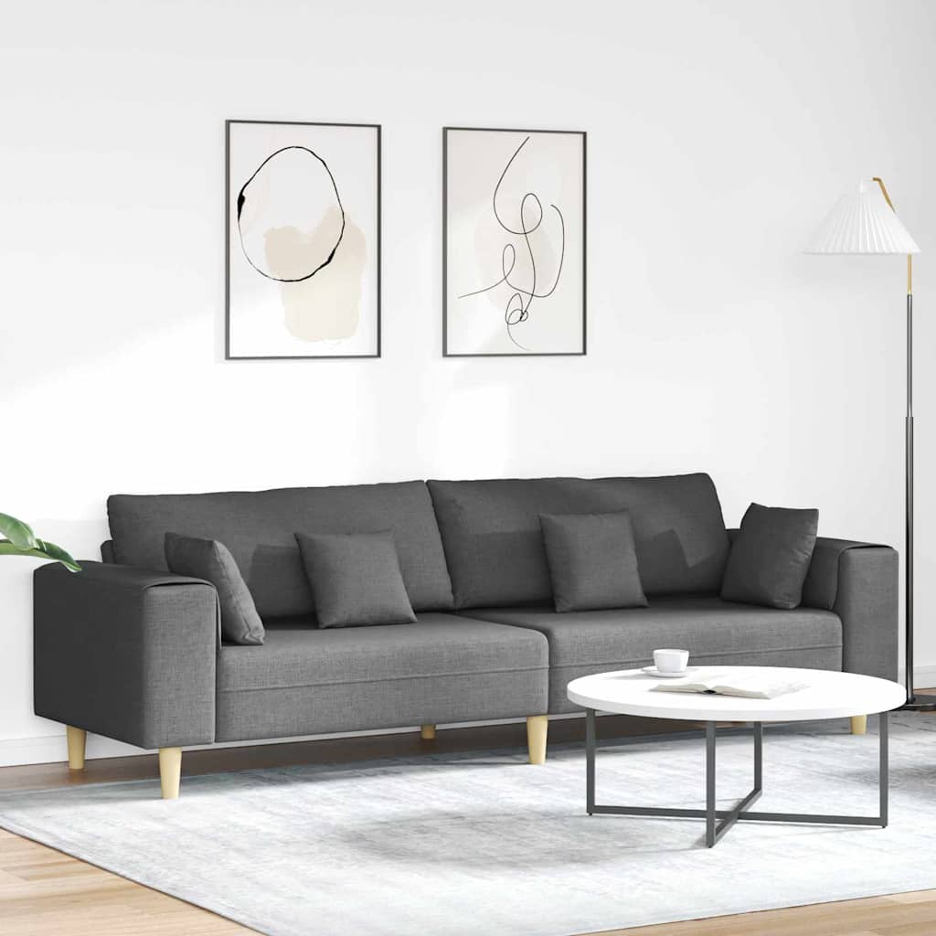Sofa Dunkelgrau 250 x 77 x 76 cm Stoff