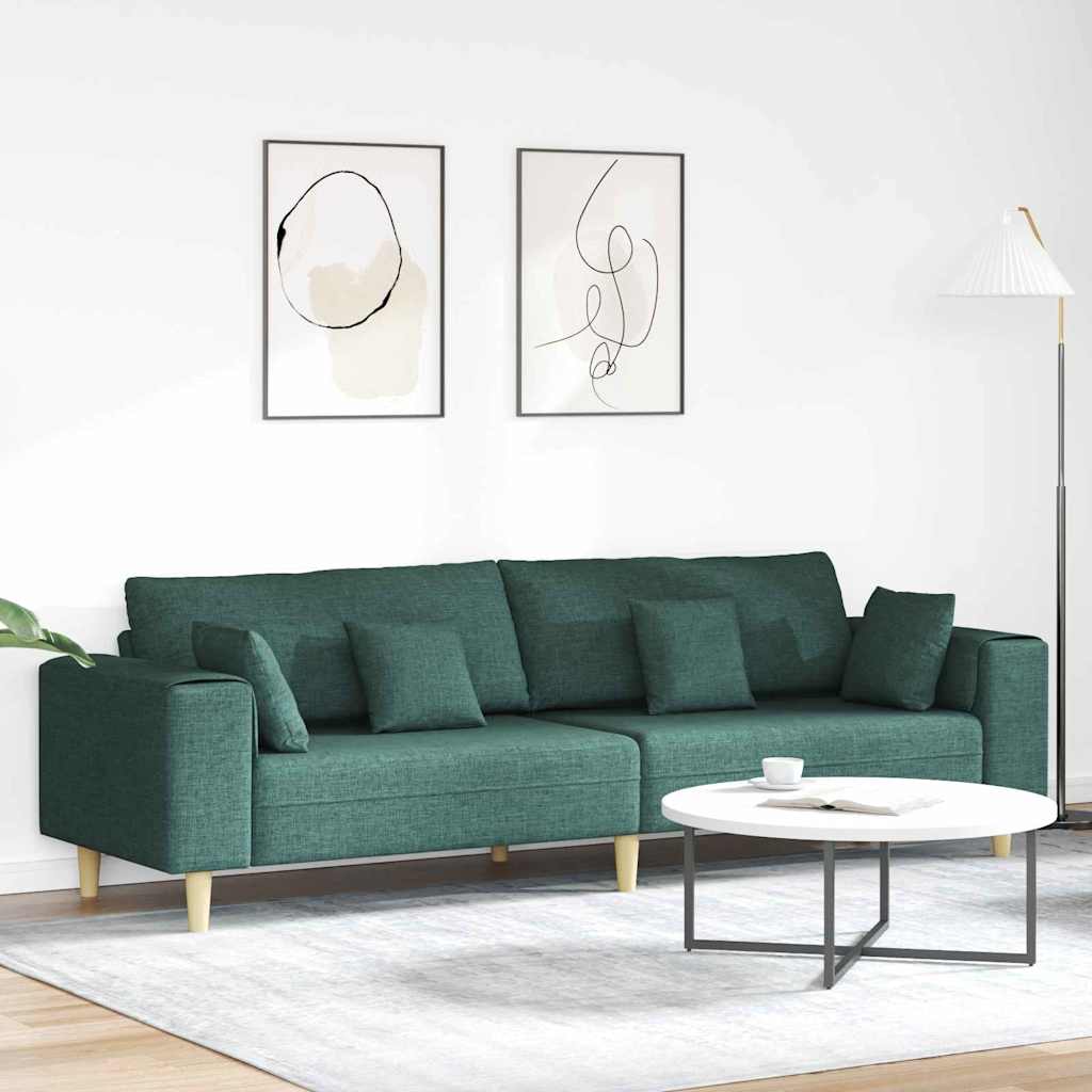 Sofa Dunkelgrün 250 x 77 x 76 cm Stoff
