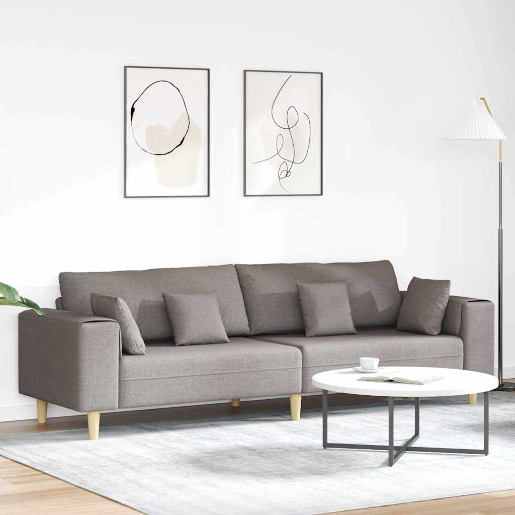 Sofa Taupe 250 x 77 x 76 cm Stoff