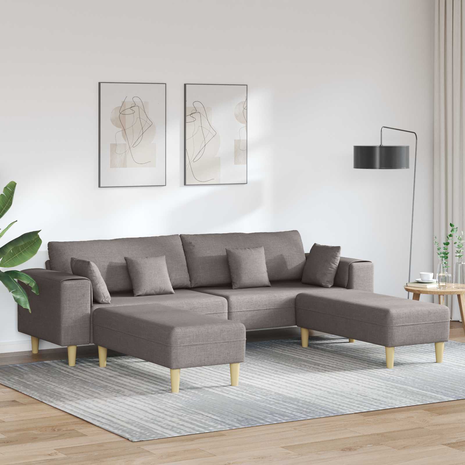 Sofa 3 stk. Taupe Stoff