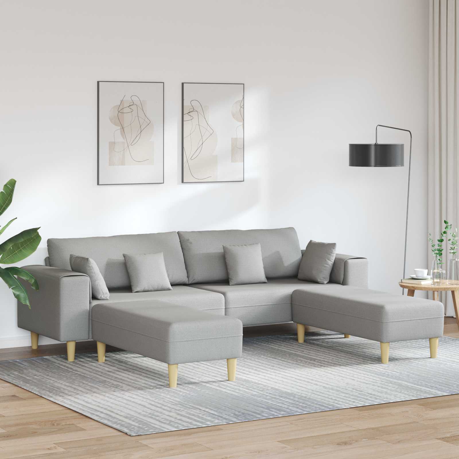 Sofa 3 stk. Wolkengrau Stoff