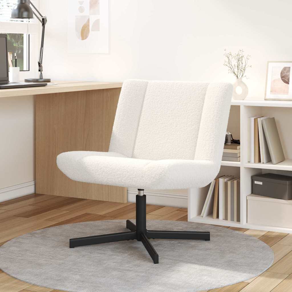 Drehstuhl Creme 63 x 75 x 76 cm Schafsleder