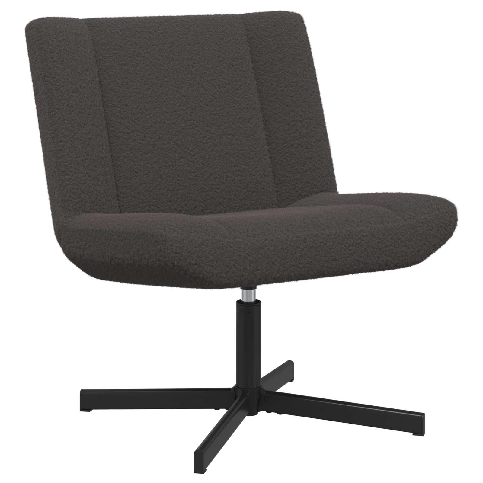 Drehstuhl Dunkelgrau 63 x 75 x 76 cm Schafsleder