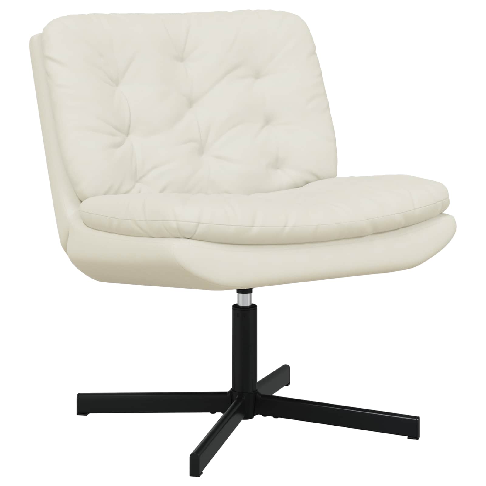 Drehender Entspannungsstuhl Creme 63 x 75 x 76 cm Samt