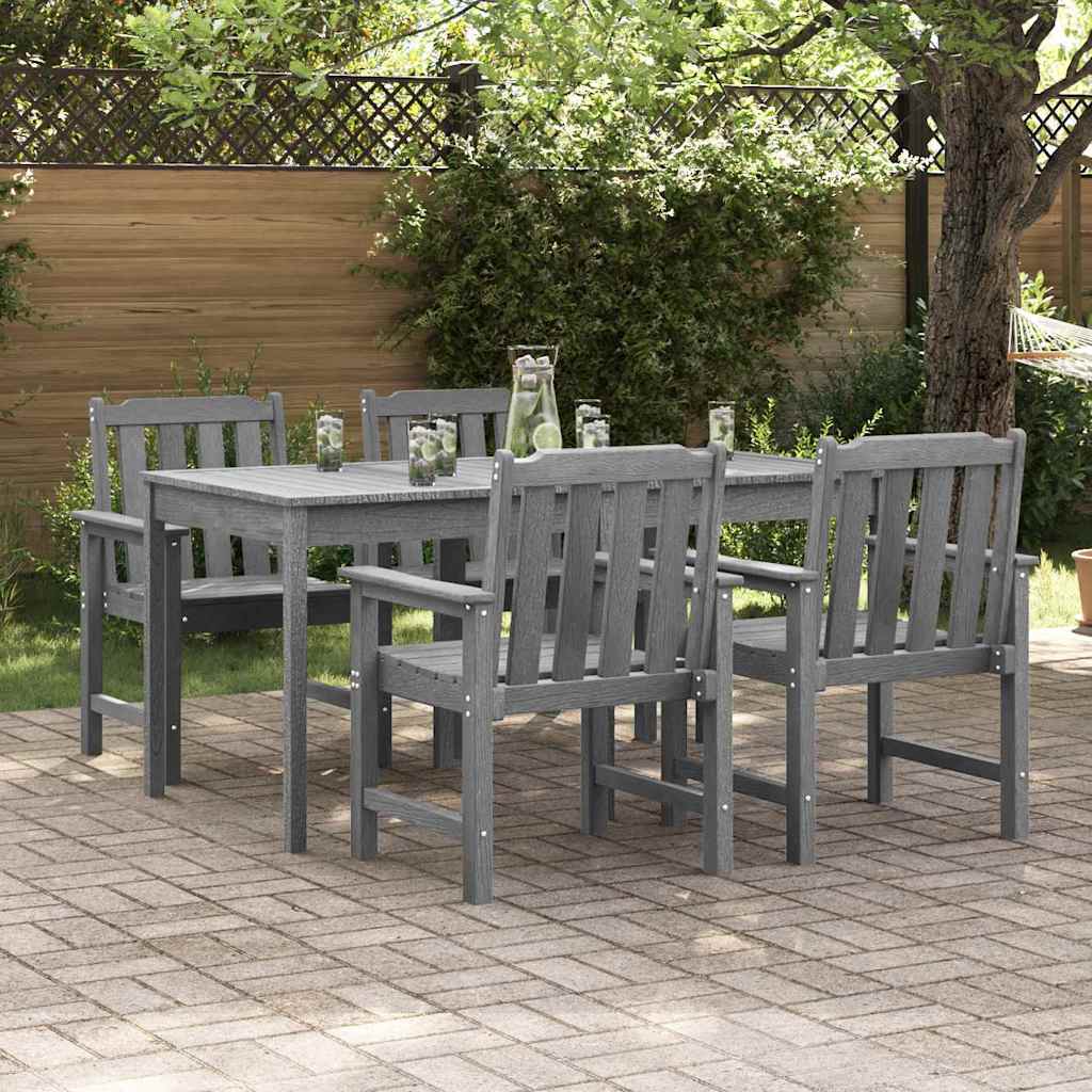 Gartenstuhl 4 stk. Hellgrau Polyethylen