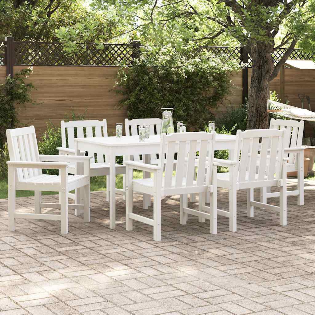 Gartenstuhl 6 stk. Weiß Polyethylen