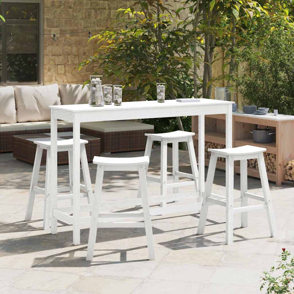 Garten Bar Set 4 stk. Weiß HDPE