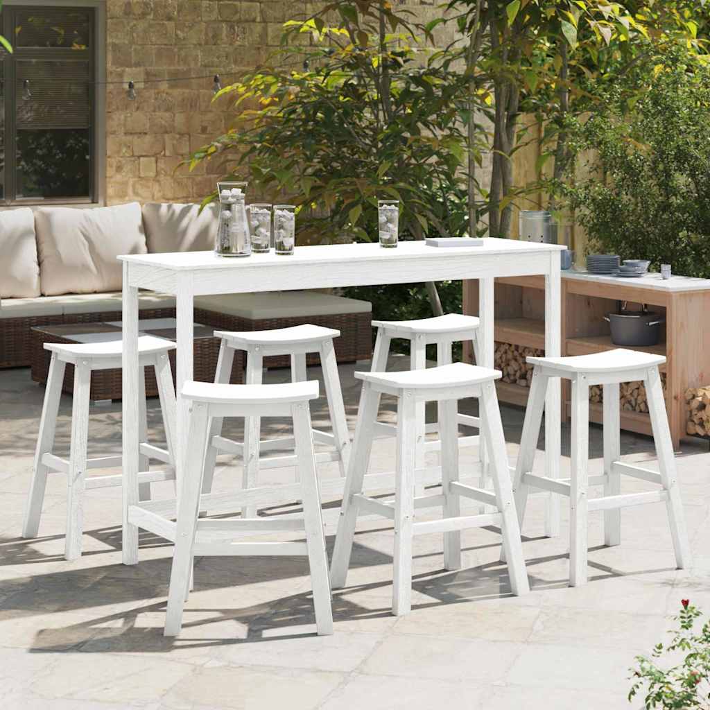 Garten Bar Set 6 stk. Weiß HDPE