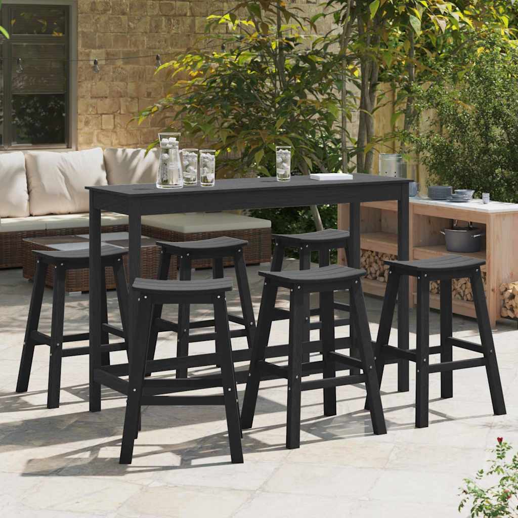 Garten Bar Set 6 stk. Schwarz HDPE