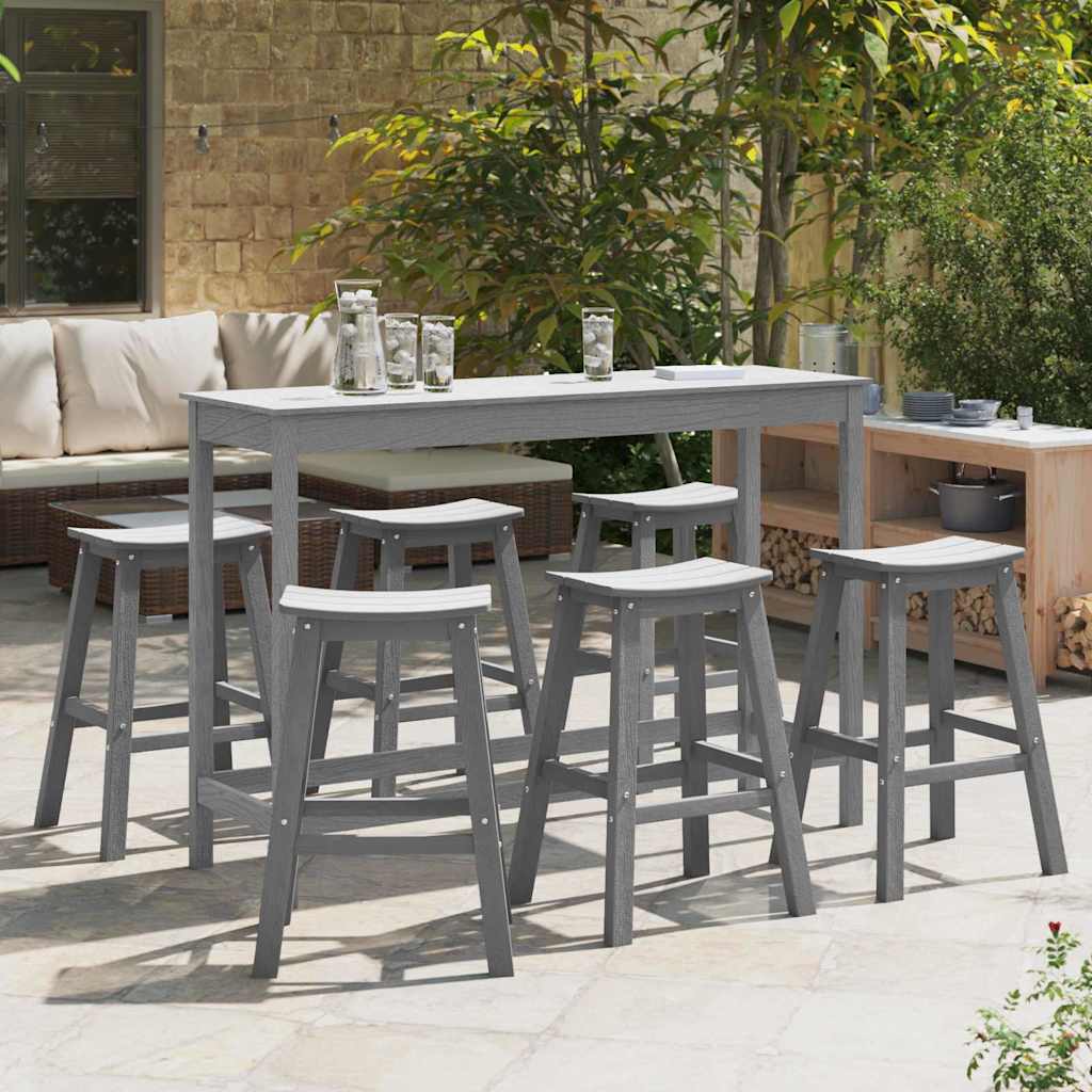 Garten Bar Set 6 stk. Hellgrau HDPE