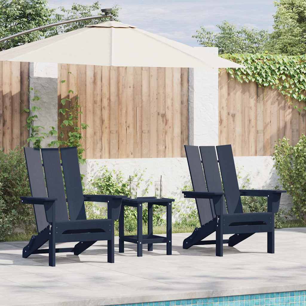 Gartenstuhl 2 stk. Marineblau Polyethylen