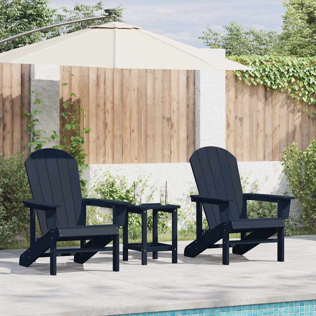 Gartenstuhl 3 stk. Marineblau Polyethylen