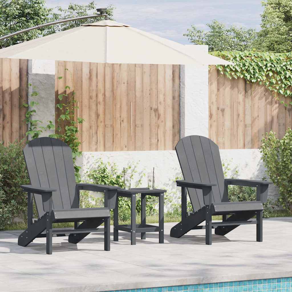 Gartenstuhl 3 stk. Hellgrau Polyethylen