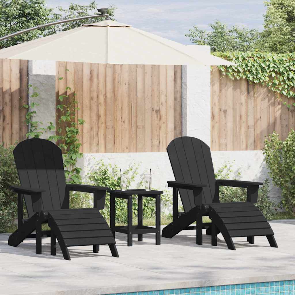 Gartenstuhl 2 stk. Schwarz Polyethylen