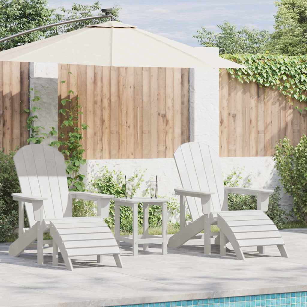Gartenstuhl 3 stk. Weiß Polyethylen