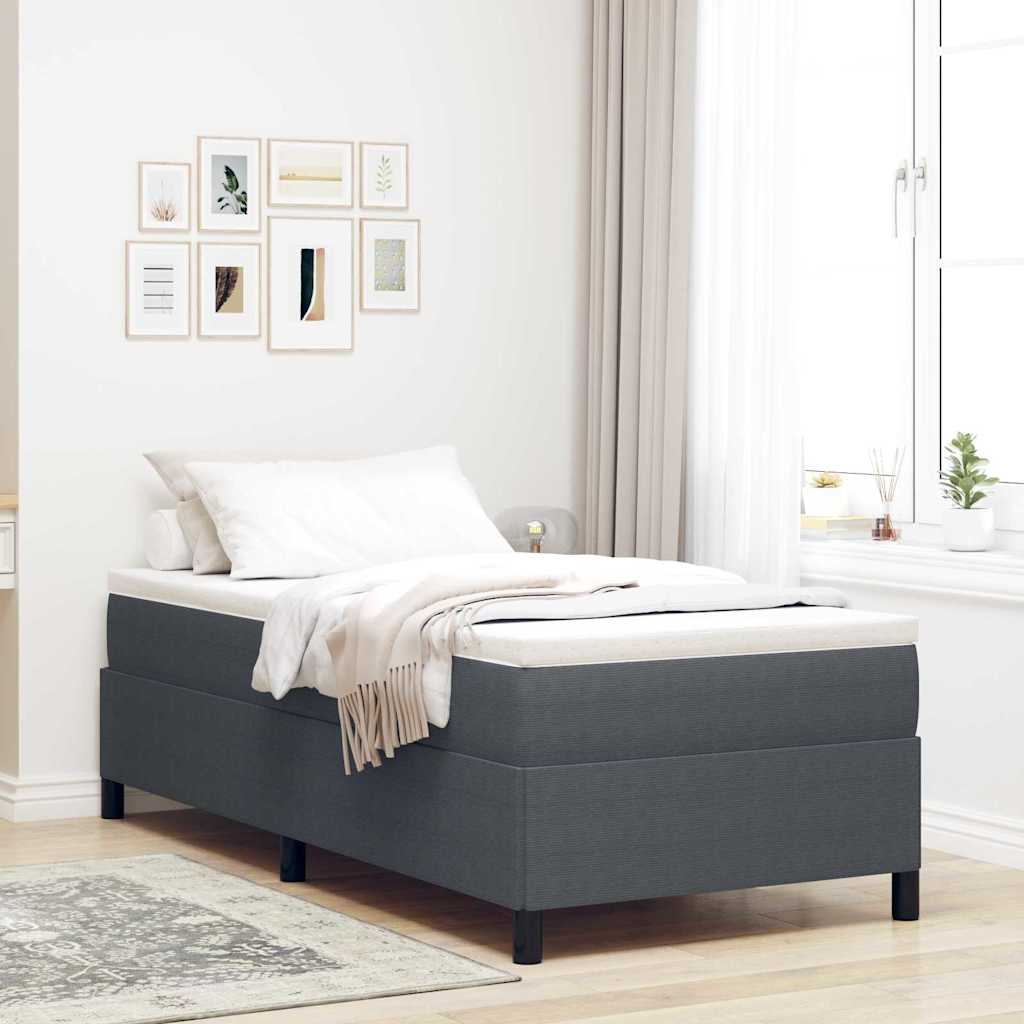 Boxspringbett Dunkelgrau 90 x 190 cm Cordstoff