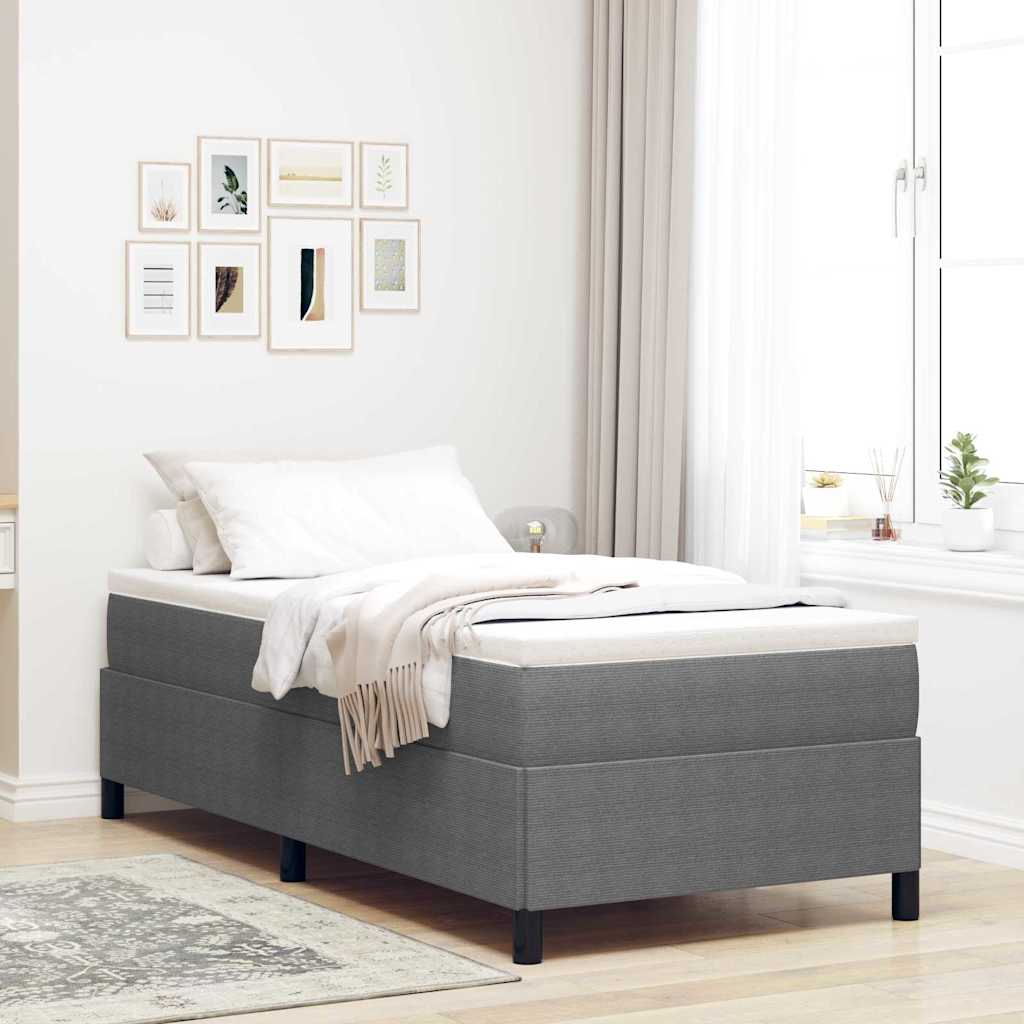 Boxspringbett Hellgrau 100 x 200 cm Cordstoff