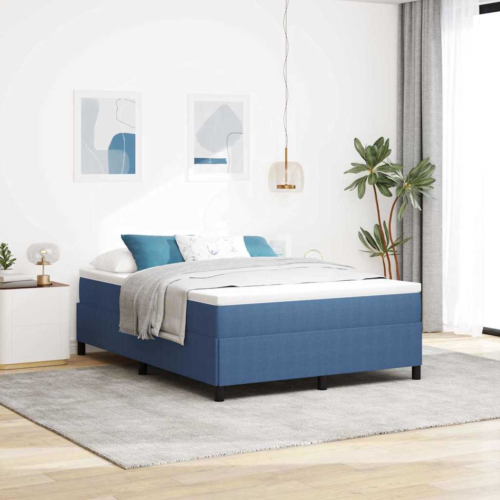 Boxspringbett Blau 140 x 200 cm Cordstoff