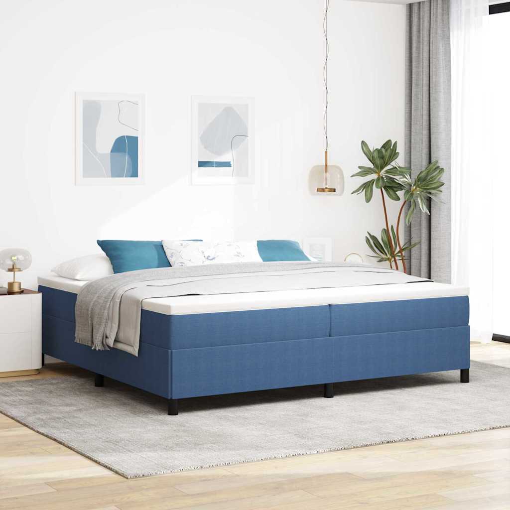 Boxspringbett Blau 200 x 200 cm Cordstoff