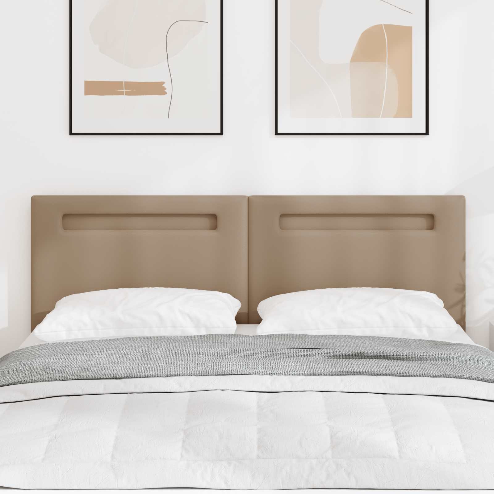 LED Kopfteil Cappuccino 144 cm Kunstleder