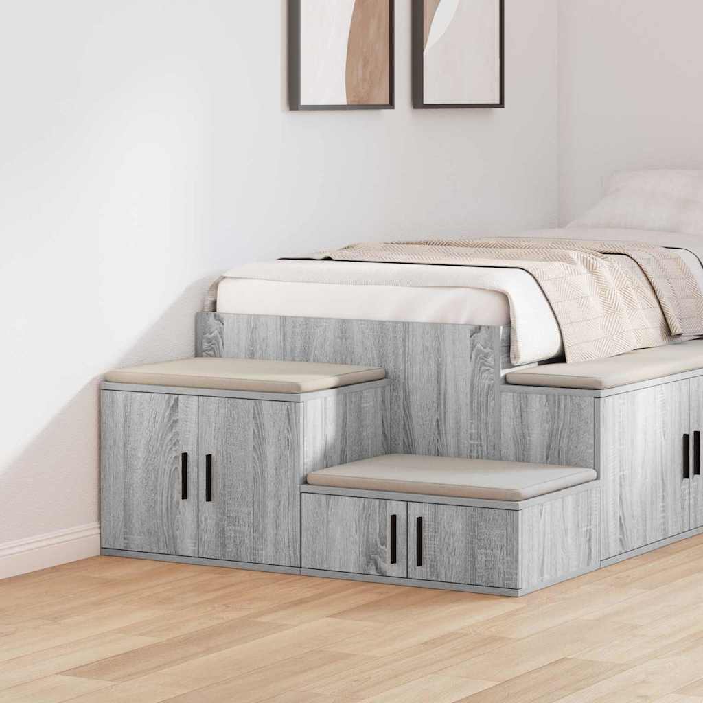 Aufbewahrungsschrank 2 stk. Graues Sonoma 118 x 41 x 40 cm