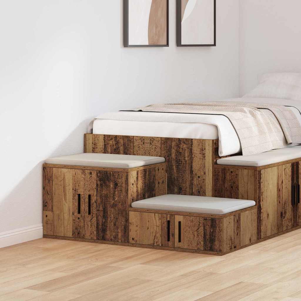 Aufbewahrungsschrank 2 stk. Altholz 118 x 41 x 40 cm