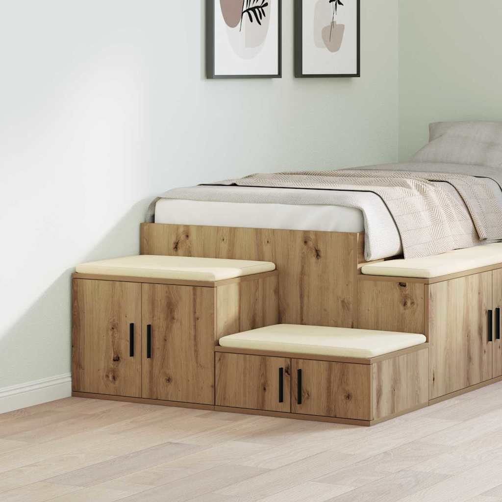 Aufbewahrungsschrank 2 stk. Artisan-Eiche 118 x 41 x 40 cm