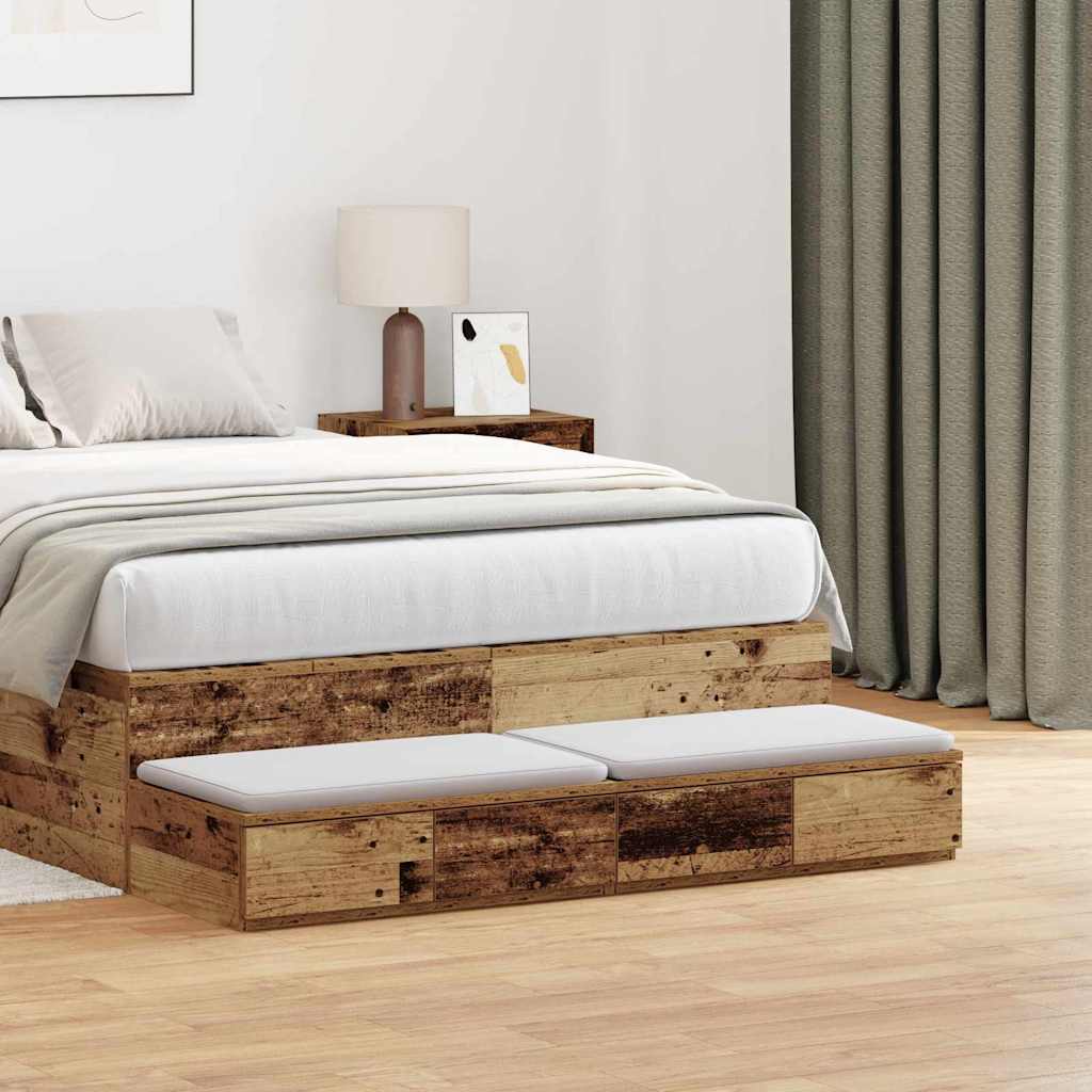 Bettschubladen Altholz 120 x 36,5 x 16,5 cm Holzwerkstoff
