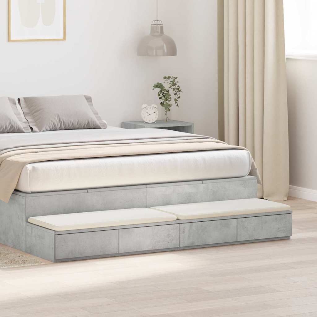 Bettschubladen Betongrau 140 x 36,5 x 16,5 cm Holzwerkstoff