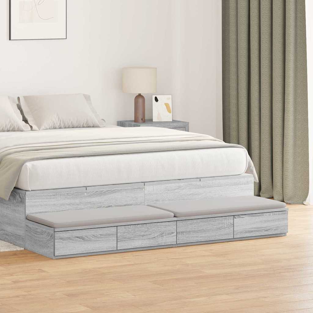 Bettschubladen Sonoma-Grau 140 x 36,5 x 16,5 cm Holzwerkstoff