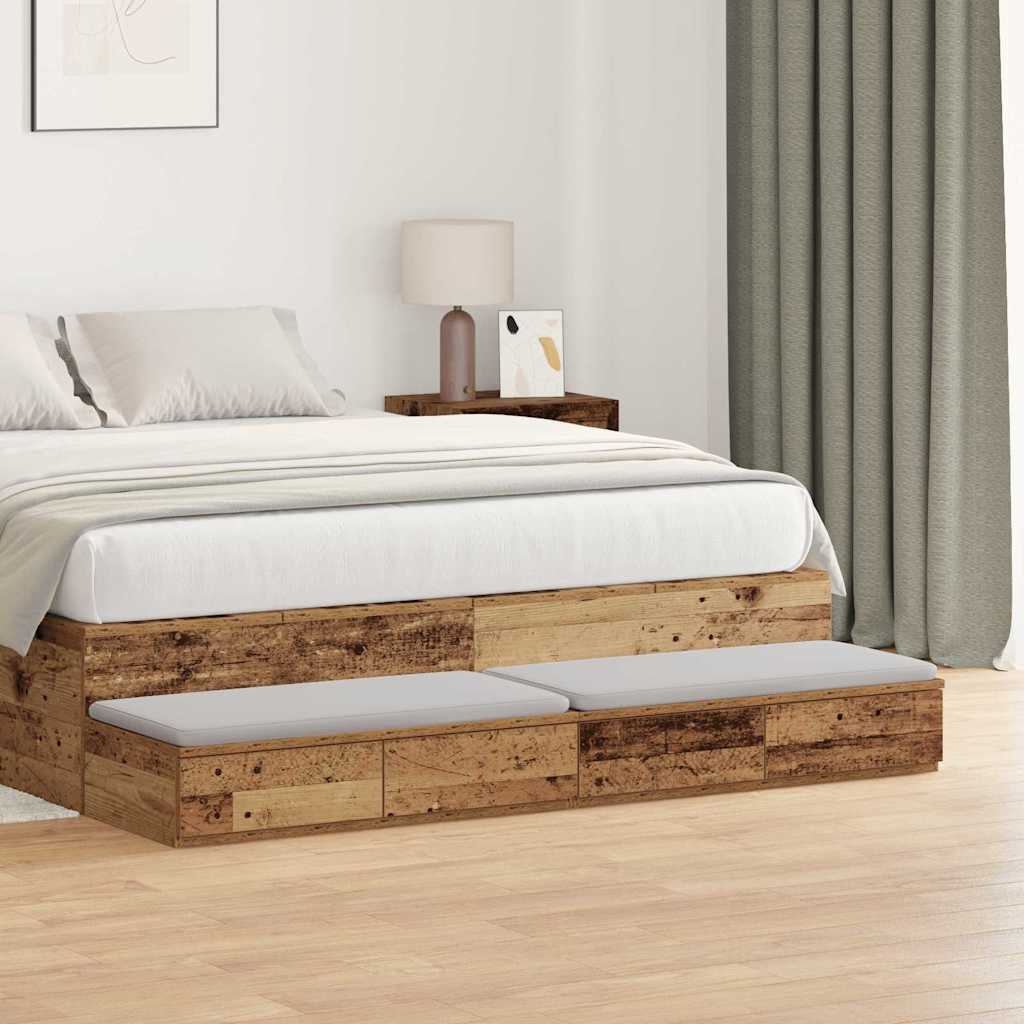 Bettschubladen Altholz 150 x 36,5 x 16,5 cm Holzwerkstoff