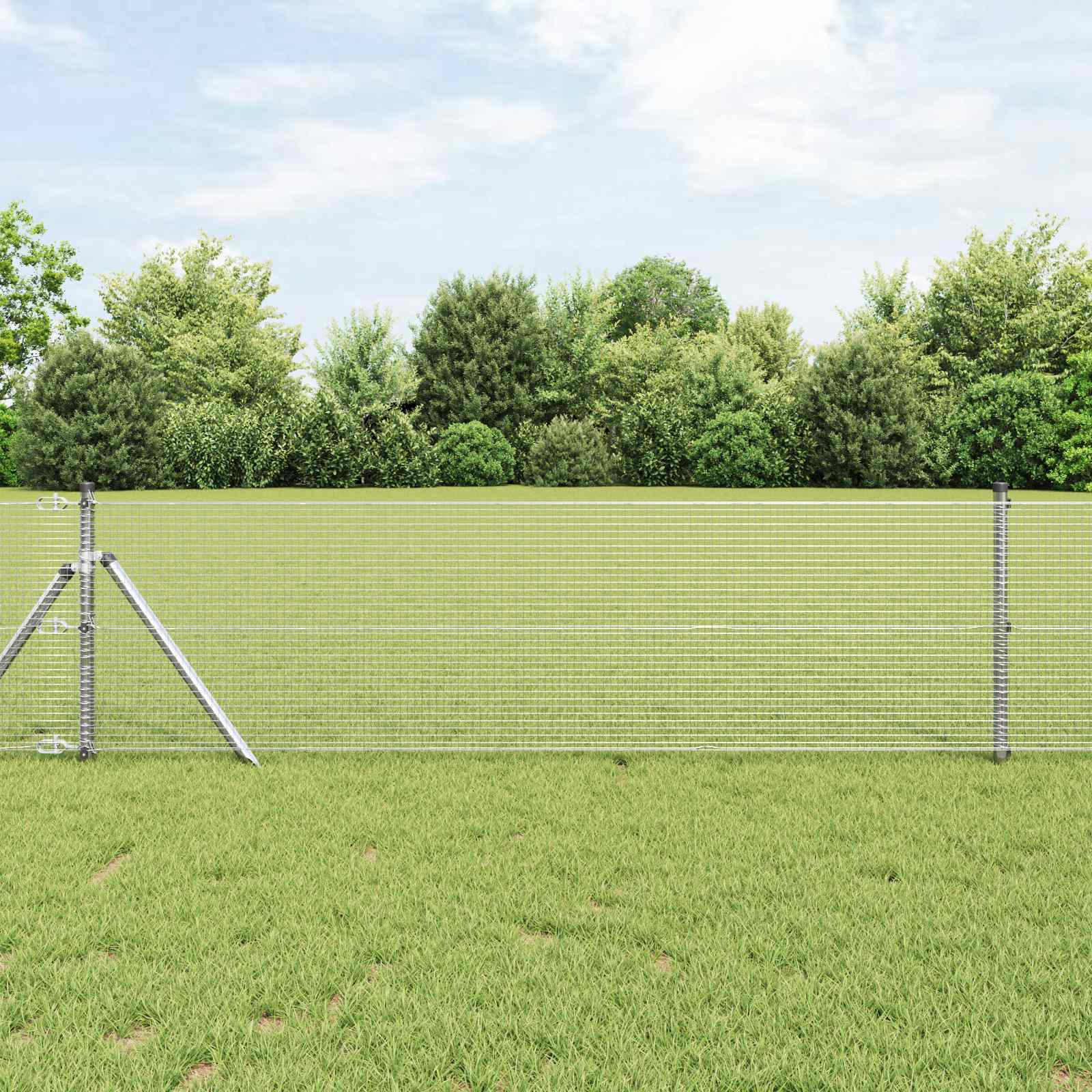 Doppelstabmattenzaun 1000 x 80 cm Silber