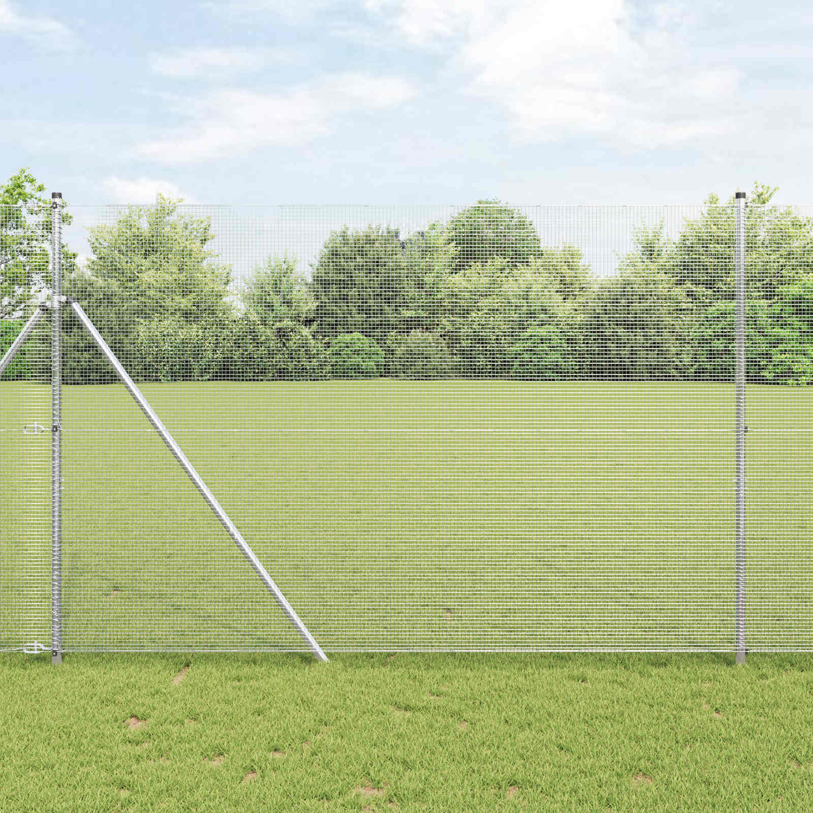 Doppelstabmattenzaun 5000 x 150 cm Silber