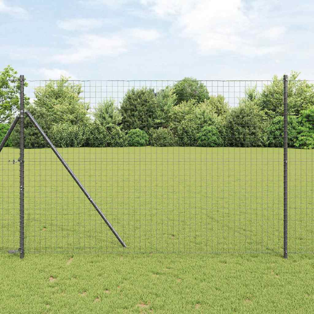 Eurozaun 1,6 x 10 m PVC-beschichtetes Eisen Grau