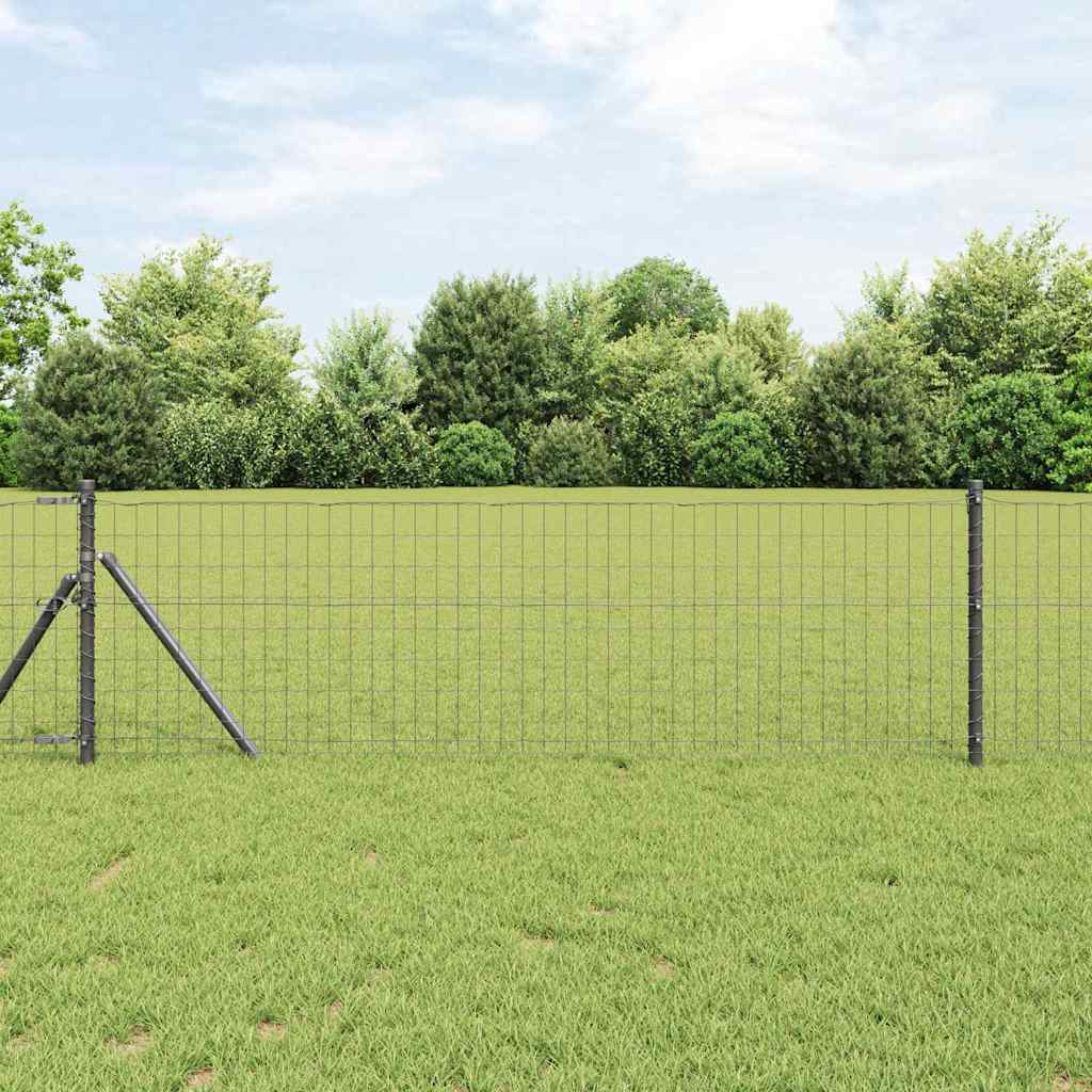 Eurozaun 0,4 x 10 m PVC-beschichtetes Eisen Grau