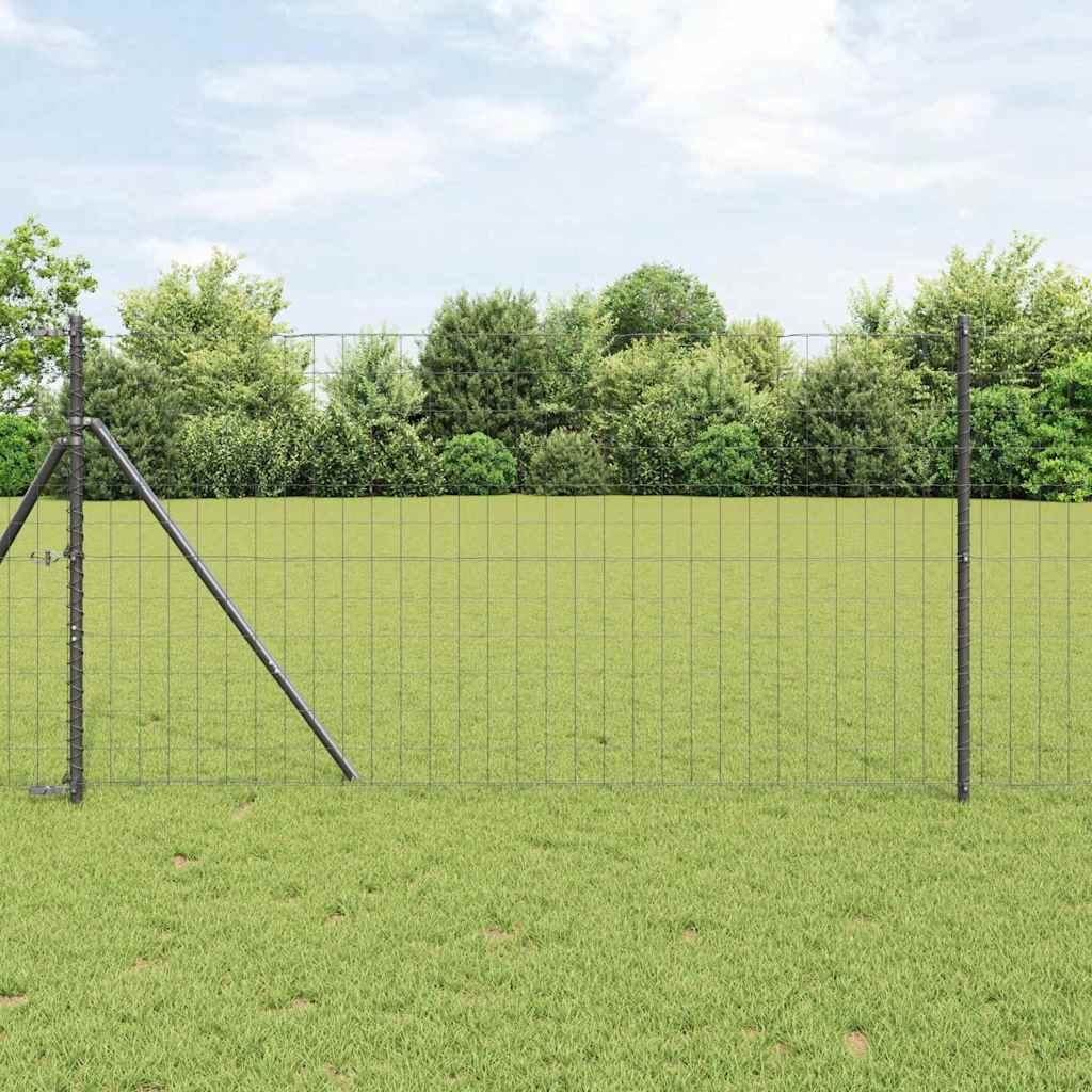Eurozaun 1 x 25 m PVC-beschichtetes Eisen Grau