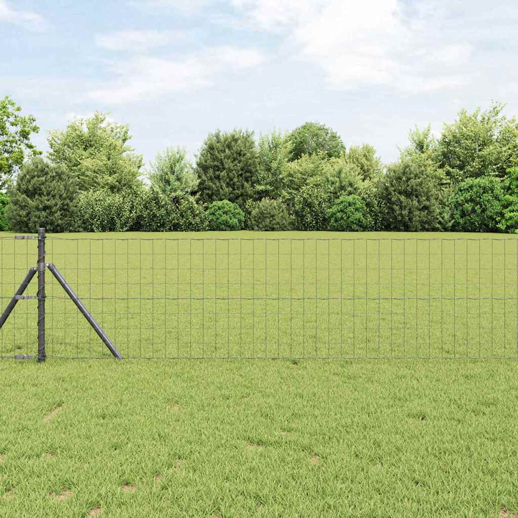 Eurozaun 0,4 x 25 m PVC-beschichtetes Eisen Grau