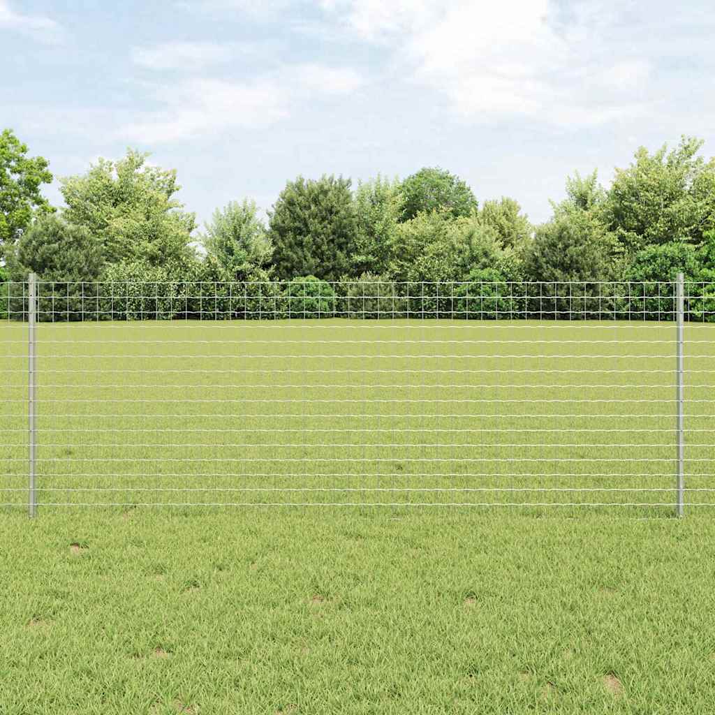 Eingebetteter Zaunpfosten 22 Stk. Silber 120 cm