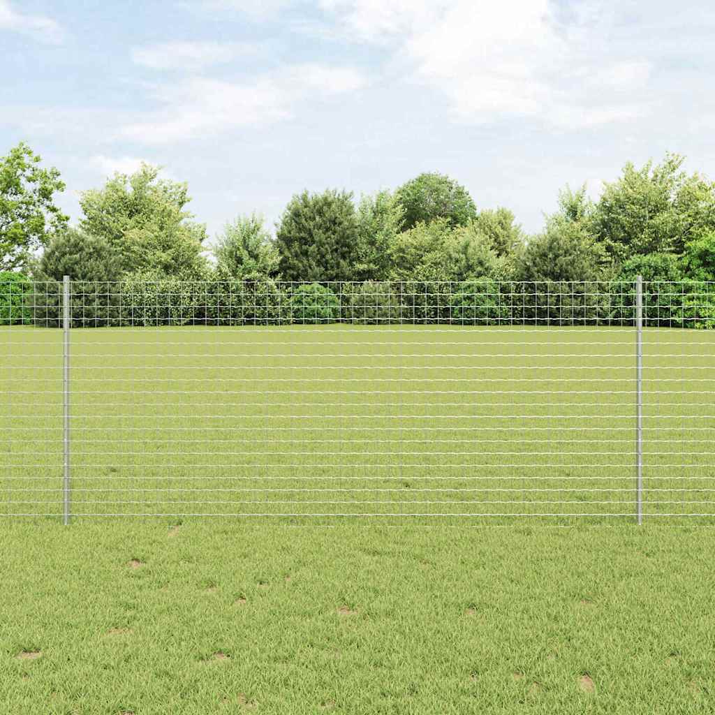 Eingebetteter Zaunpfosten 44 Stk. Silber 140 cm
