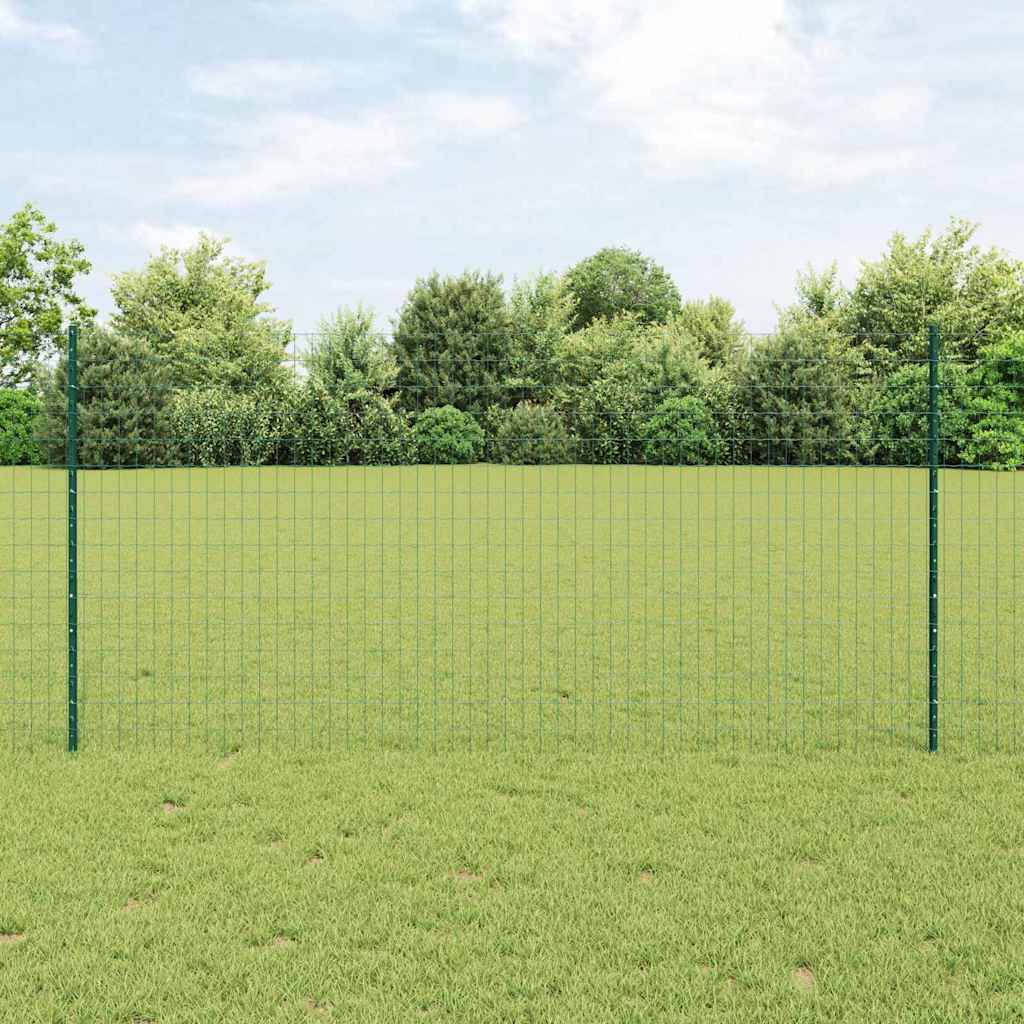 Euro-Zaun mit Pfosten 10 x 1,2 m PVC-beschichteter Stahl Grün