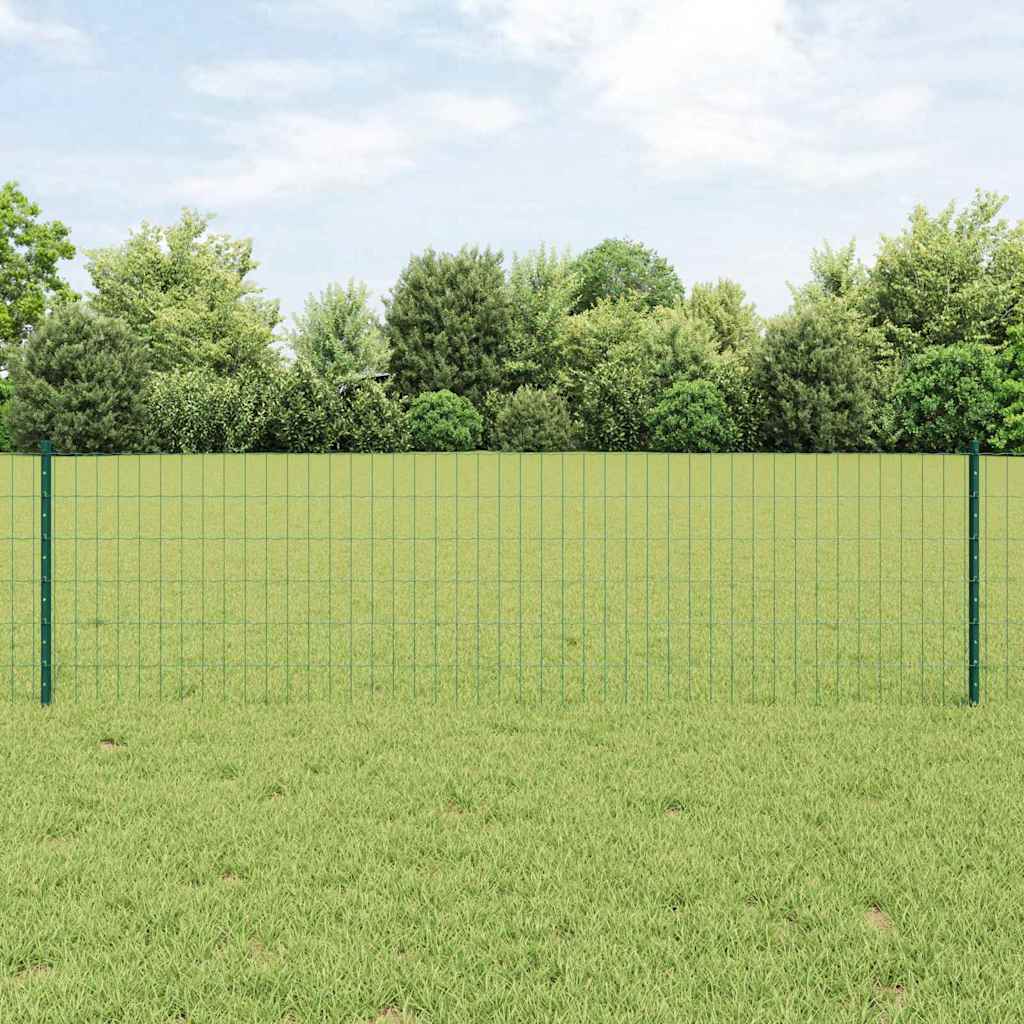 Euro-Zaun mit Pfosten 10 x 0,6 m PVC-beschichteter Stahl Grün