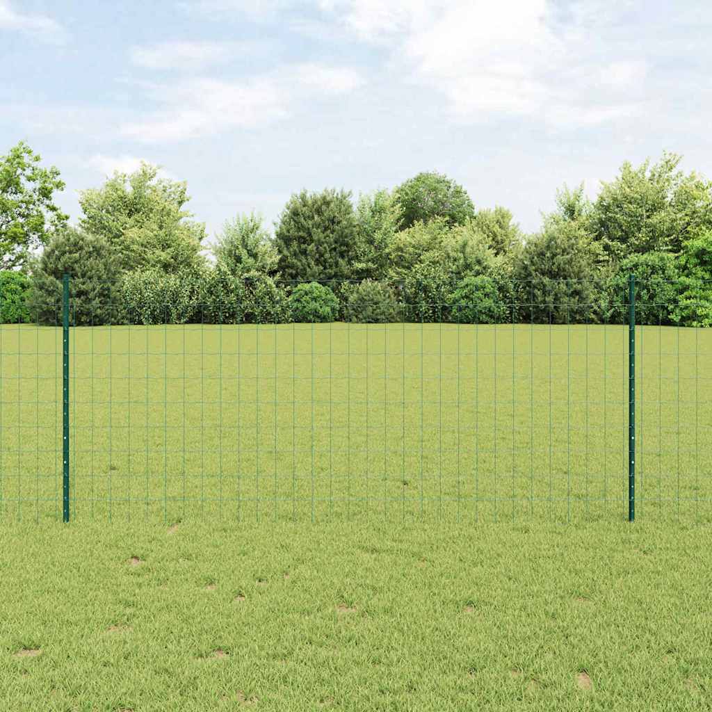 Euro-Zaun mit Pfosten 10 x 1 m PVC-beschichteter Stahl Grün