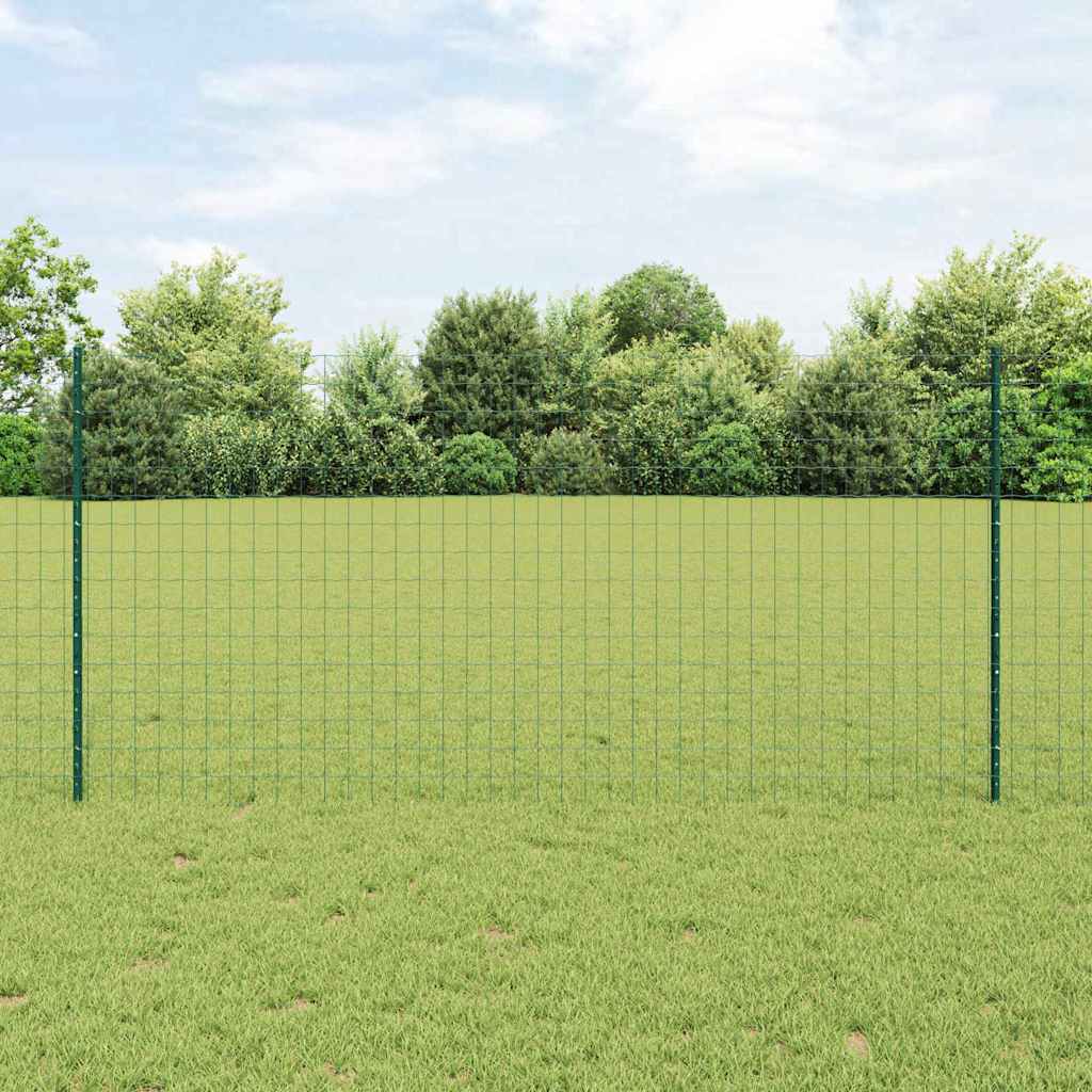 Euro-Zaun mit Pfosten 10 x 1,2 m PVC-beschichteter Stahl Grün