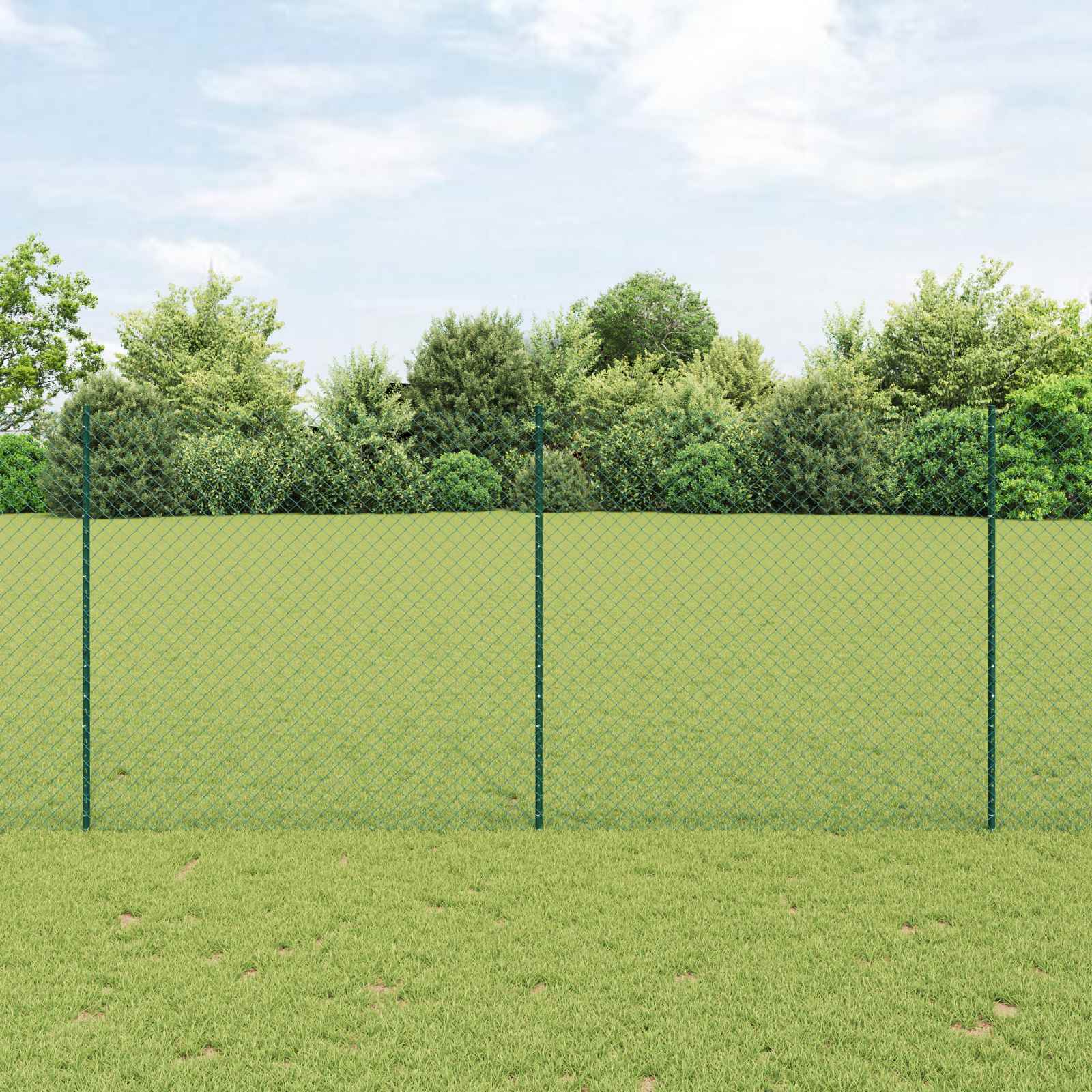 Maschendrahtzaun mit Pfosten 10 x 1,4 m PVC-beschichteter Stahl