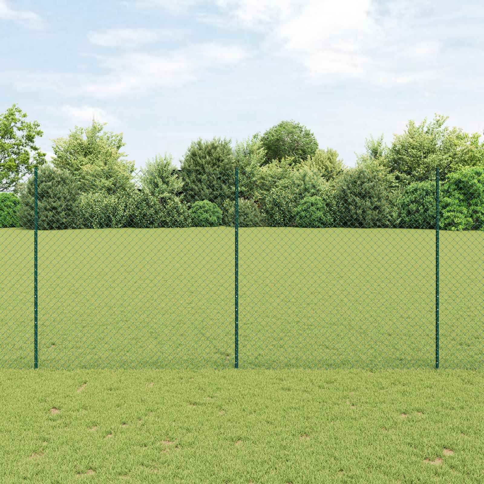 Maschendrahtzaun mit Pfosten 10 x 1,6 m PVC-beschichteter Stahl
