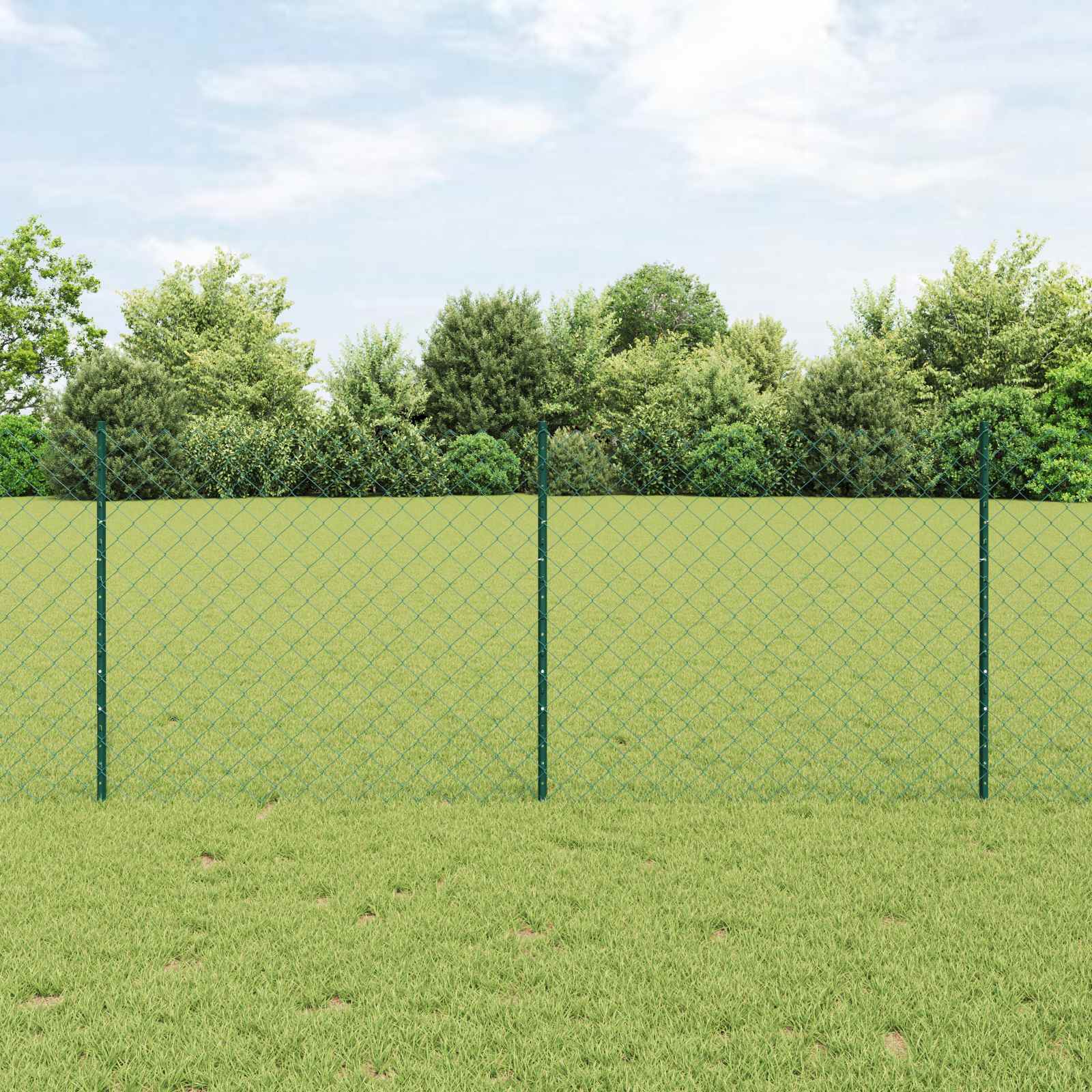 Maschendrahtzaun mit Pfosten 10 x 1 m PVC-beschichteter Stahl